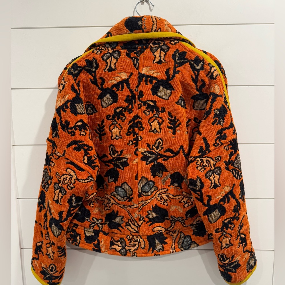 Free People Mosaic printed Boxy Moto Jacket in Orange - Picture 8 of 8